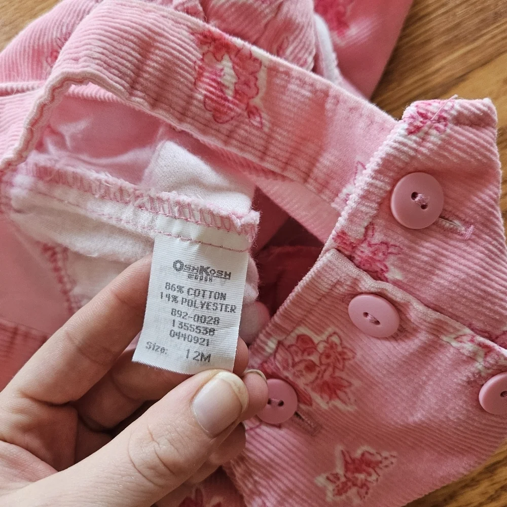 Vintage Oshkosh Snap leg overalls floral pattern